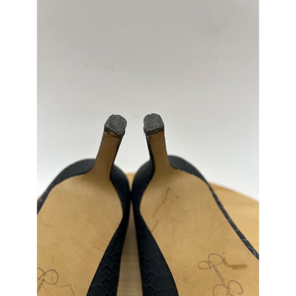 Pointed Toe Pumps Black Snake Print Stiletto Heels Classic Shoes size 8M - Picture 13 of 14